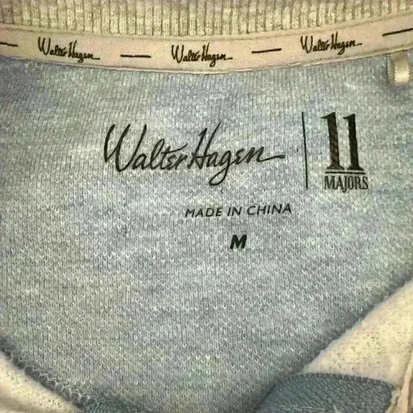 Walter Hagen 11 Majors Mens M 1/4 Zip Sweatshirt Sky Blue Golf Outdoor Casual - Picture 13 of 16